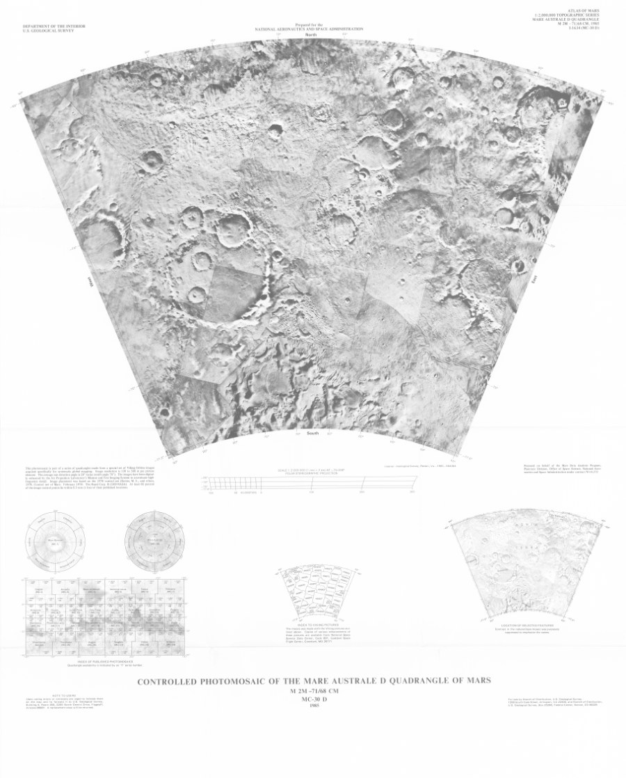 Controlled Photomosaic of the Mare Australe D Quadrangle of Mars