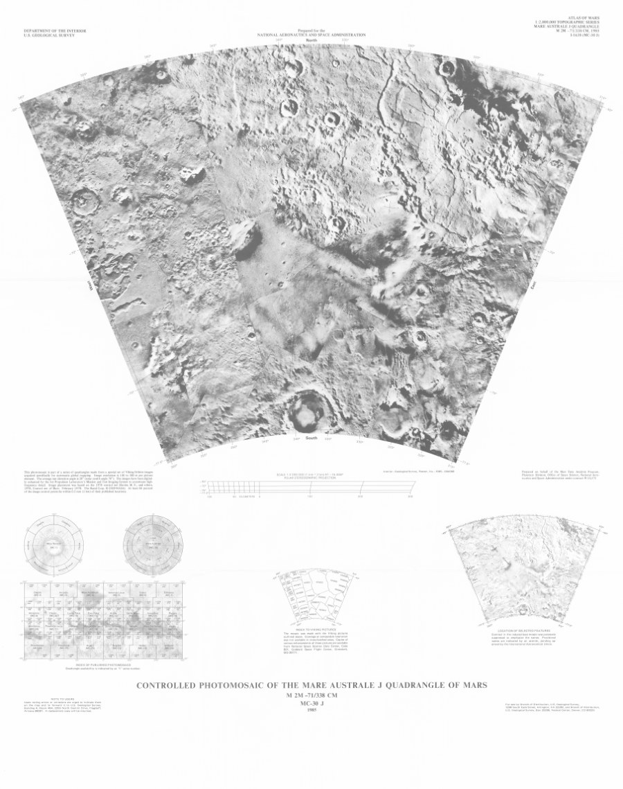 Controlled Photomosaic of the Mare Australe J Quadrangle of Mars