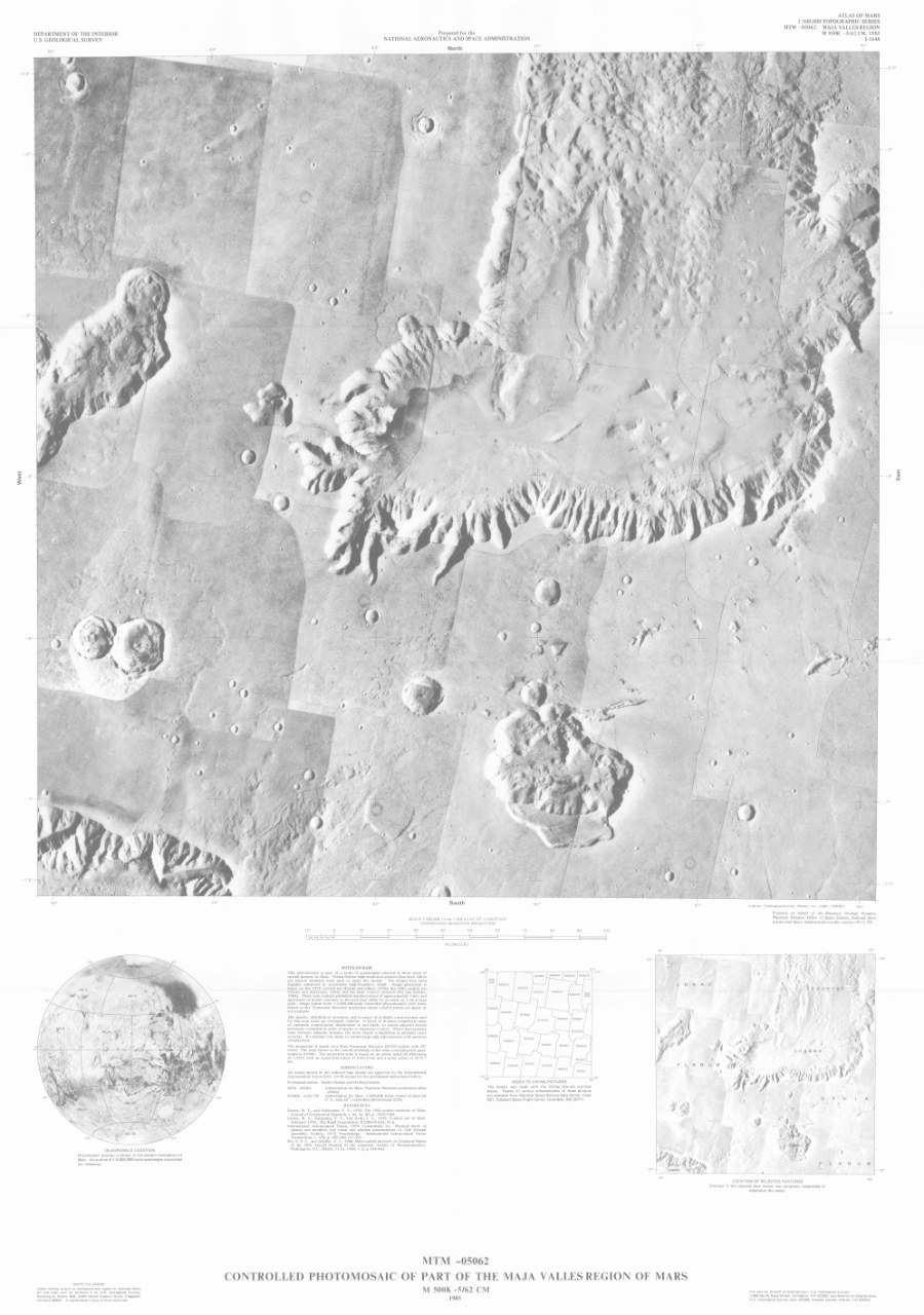 MTM -05062 Controlled Photomosaic of Part of the Maja Valles Region of Mars