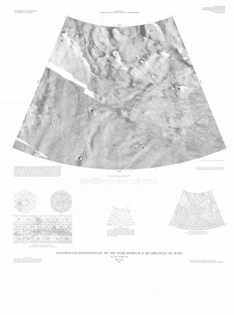Controlled Photomosaic of the Mare Boreum D Quadrangle of Mars