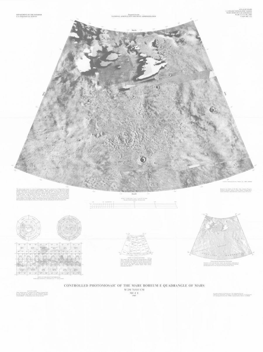 Controlled Photomosaic of the Mare Boreum E Quadrangle of Mars