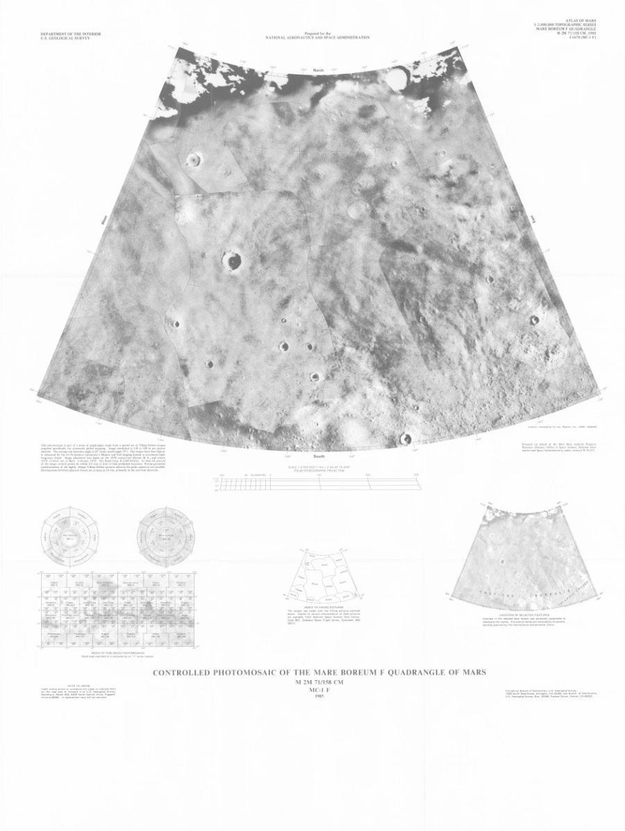 Controlled Photomosaic of the Mare Boreum F Quadrangle of Mars