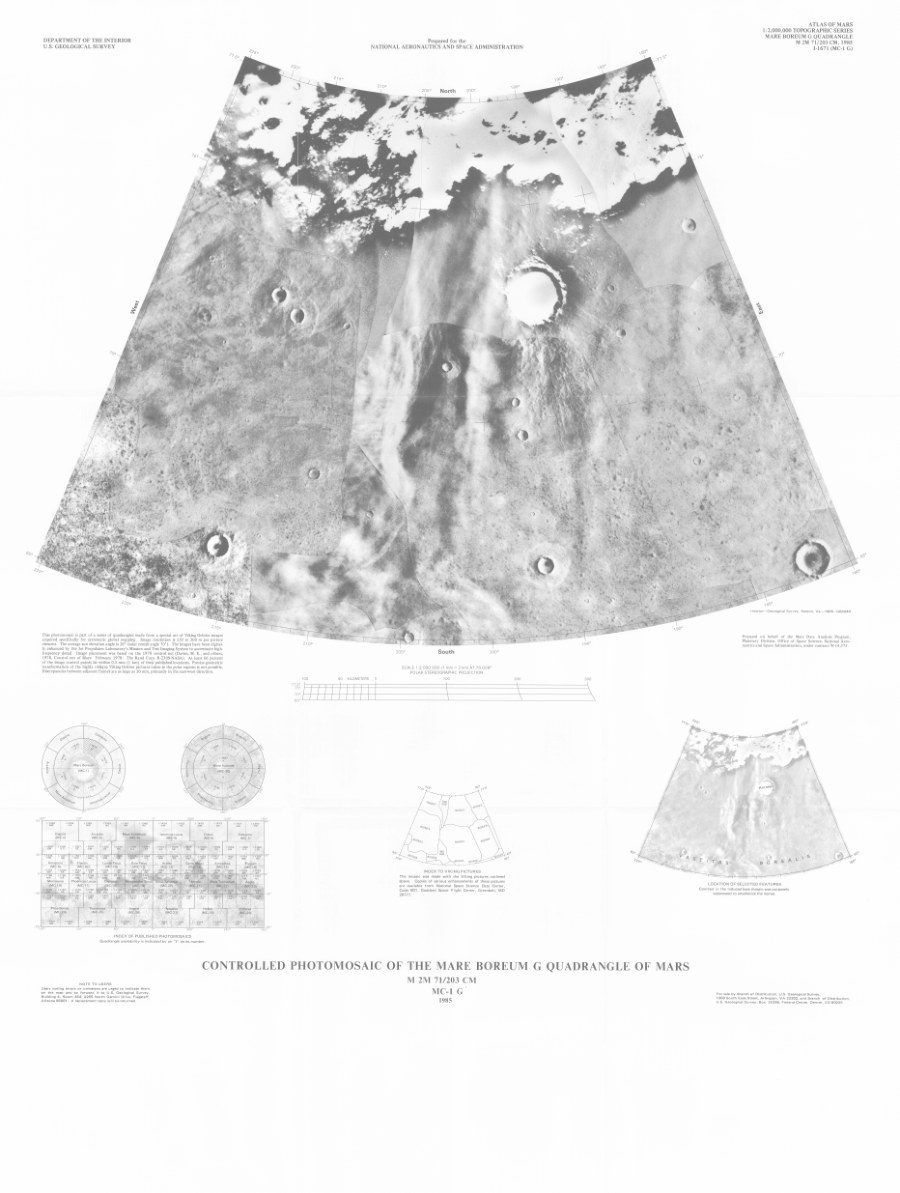 Controlled Photomosaic of the Mare Boreum G Quadrangle of Mars