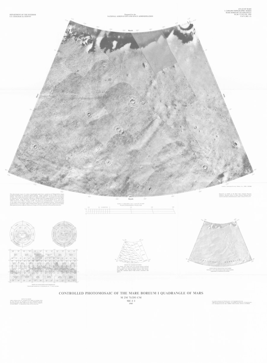 Controlled Photomosaic of the Mare Boreum I Quadrangle of Mars