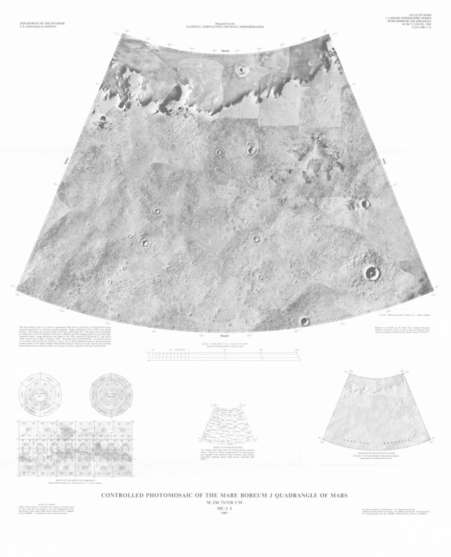Controlled Photomosaic of the Mare Boreum J Quadrangle of Mars