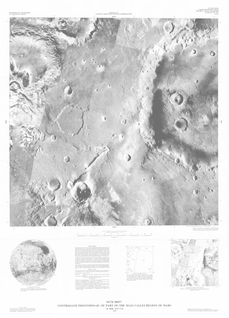 MTM 00057 Controlled Photomosaic of Part of the Maja Valles Region of Mars
