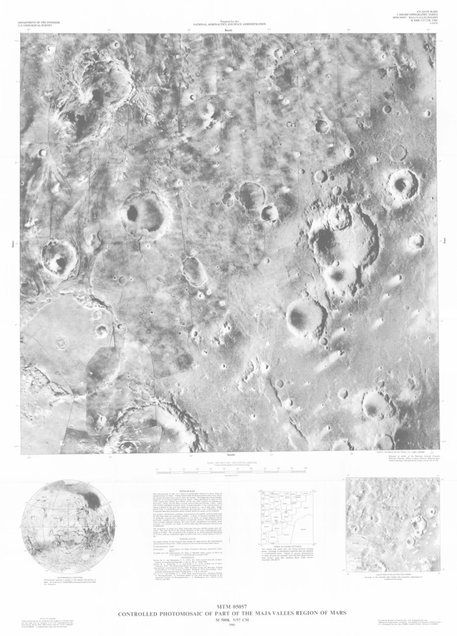 MTM 05057 Controlled Photomosaic of Part of the Maja Valles Region of Mars