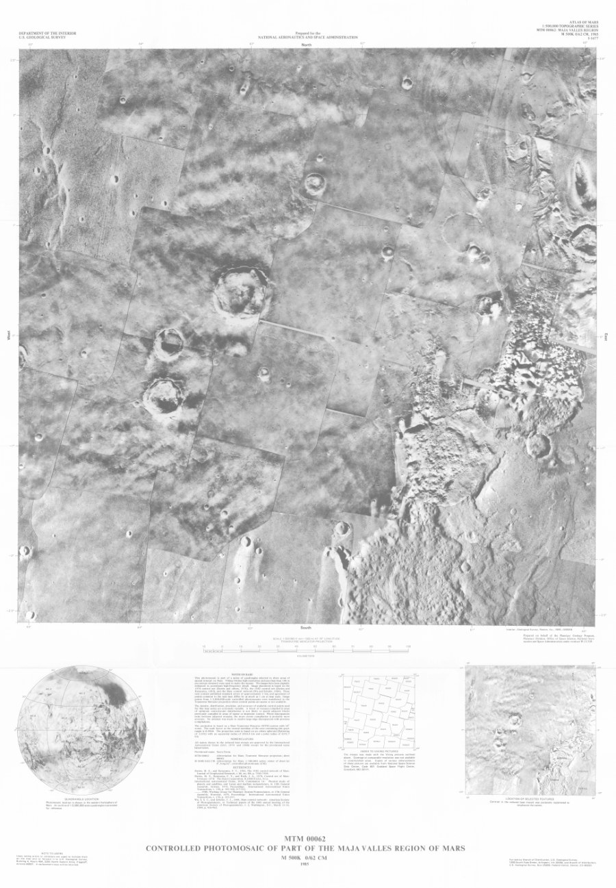 MTM 00062 Controlled Photomosaic of Part of the Maja Valles Region of Mars