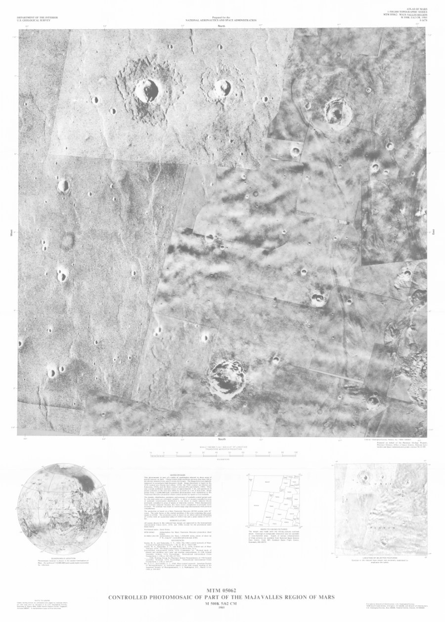 MTM 05062 Controlled Photomosaic of Part of the Maja Valles Region of Mars