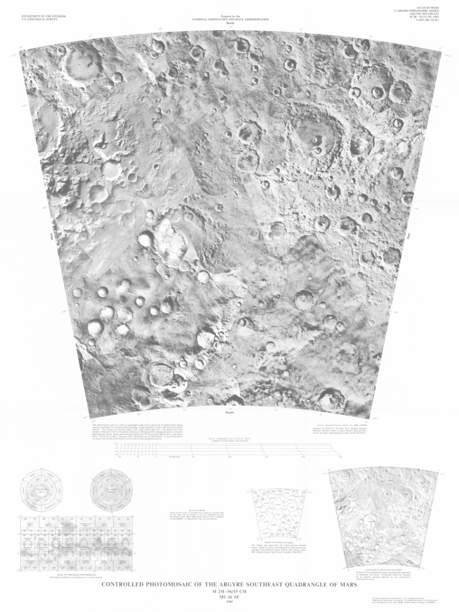 Controlled Photomosaic of the Argyre Southeast Quadrangle of Mars