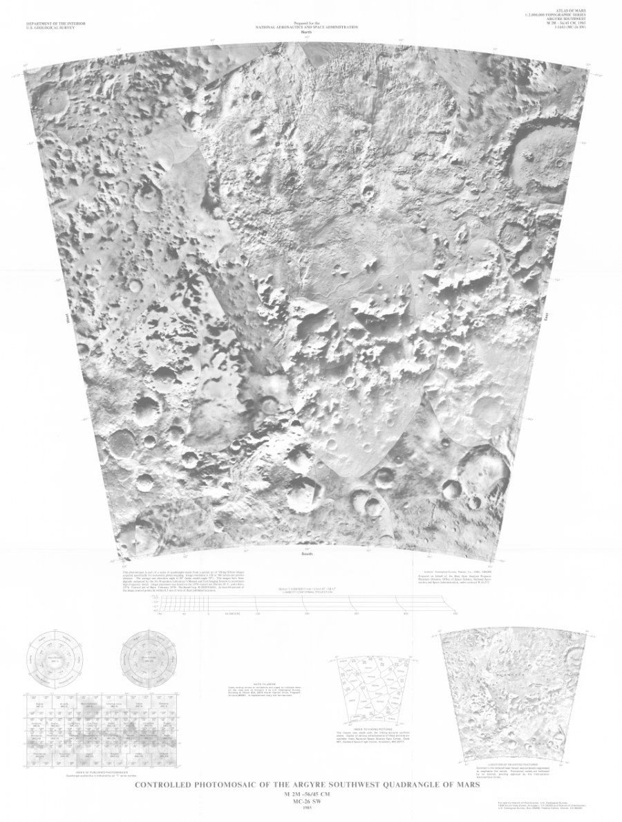 Controlled Photomosaic of the Argyre Southwest Quadrangle of Mars