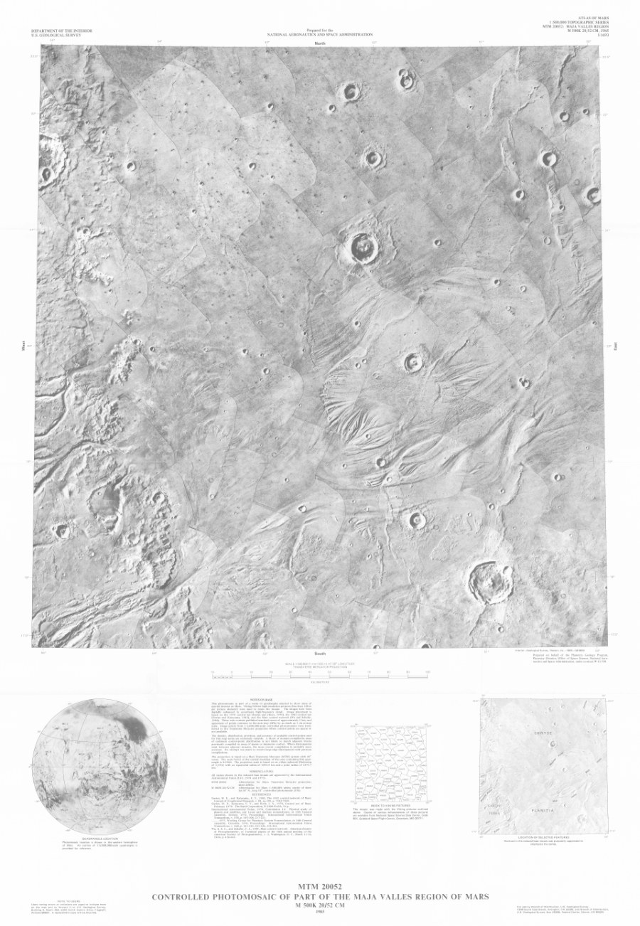 MTM 20052 Controlled Photomosaic of Part of the Maja Valles Region of Mars
