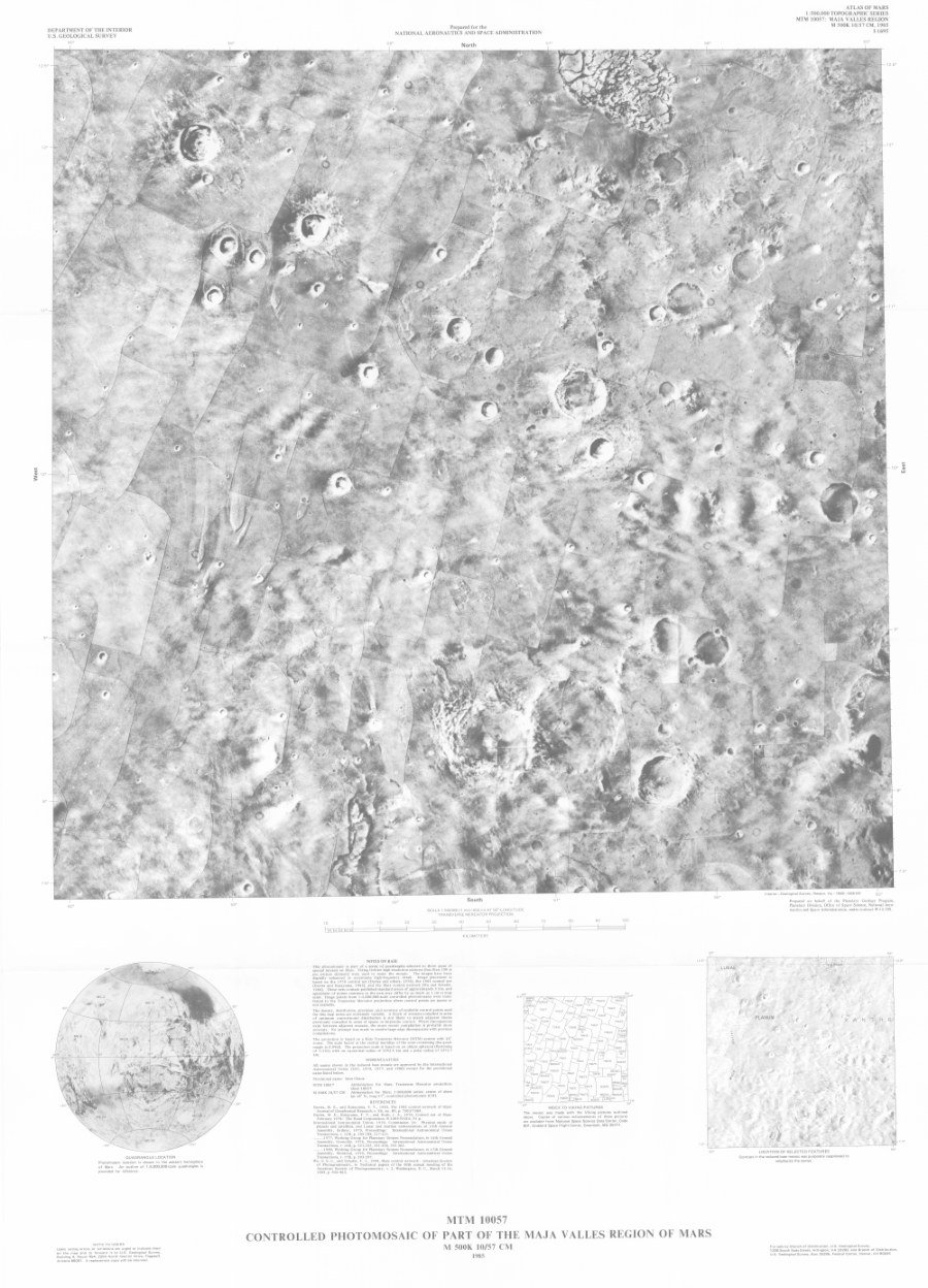 MTM 10057 Controlled Photomosaic of Part of the Maja Valles Region of Mars