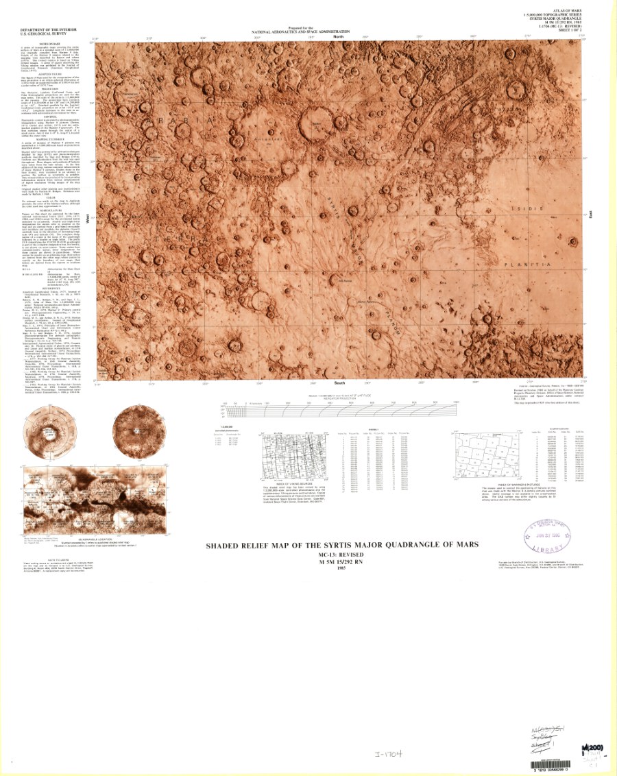 Controlled Photomosaic of the Syrtis Major Quadrangle of Mars