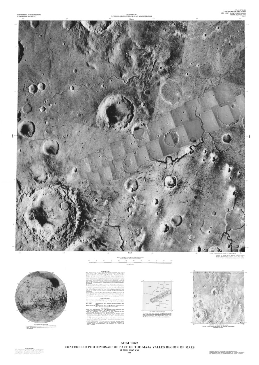MTM 10047 Controlled Photomosaic of Part of the Maja Valles Region of Mars