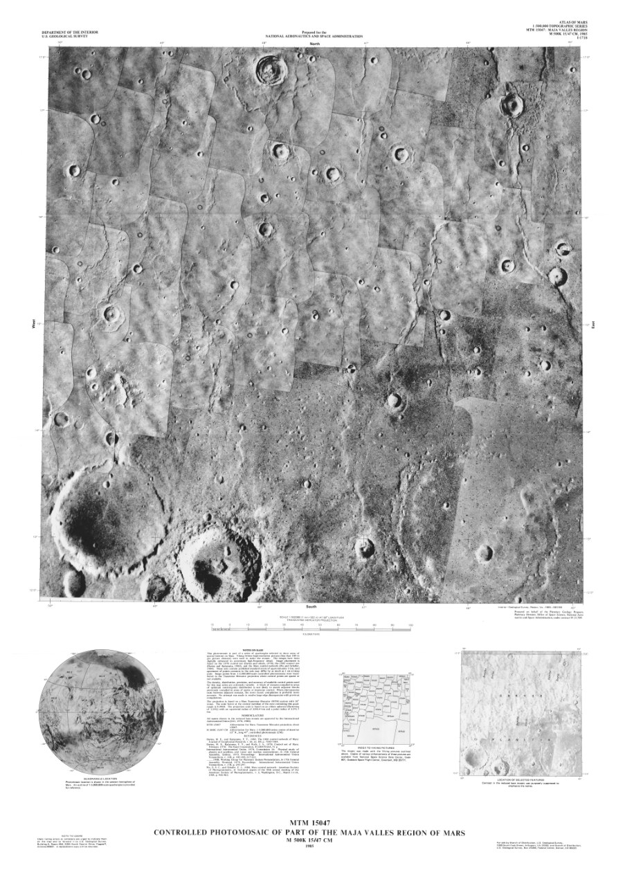 MTM 15047 Controlled Photomosaic of Part of the Maja Valles Region of Mars