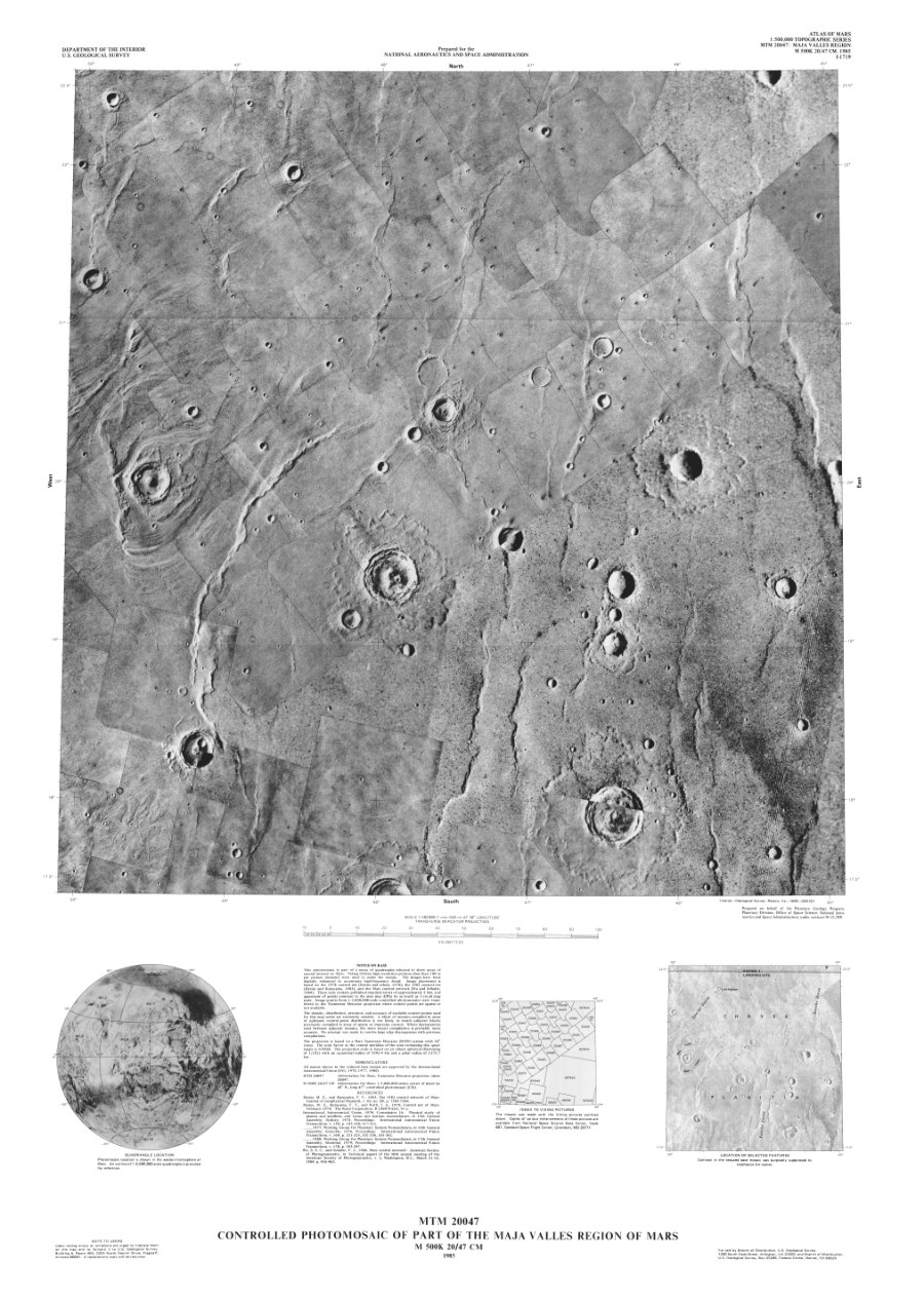 MTM 20047 Controlled Photomosaic of Part of the Maja Valles Region of Mars