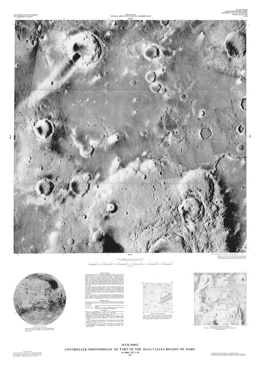 MTM 05052 Controlled Photomosaic of Part of the Maja Valles Region of Mars