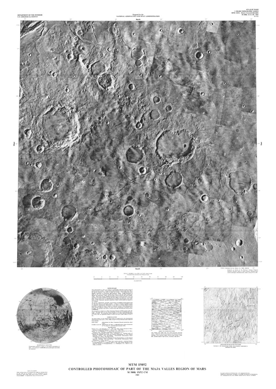 MTM 15052 Controlled Photomosaic of Part of the Maja Valles Region of Mars