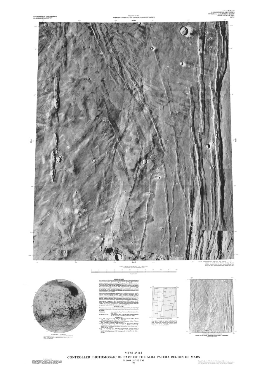 MTM 35112 Controlled Photomosaic of Part of the Alba Patera Region of Mars