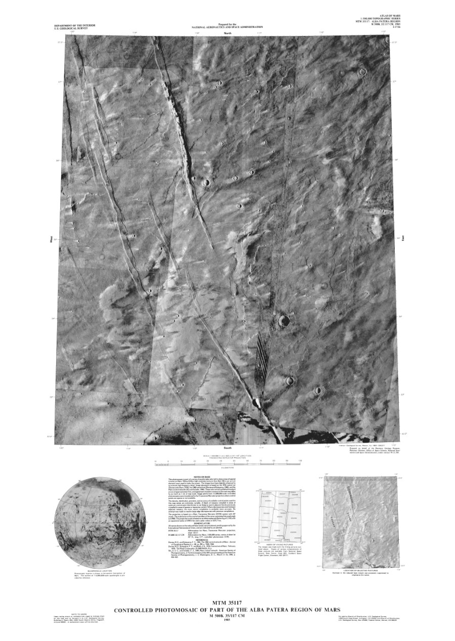 MTM 35117 Controlled Photomosaic of Part of the Alba Patera Region of Mars