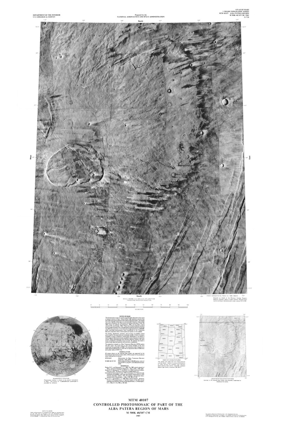MTM 40107 Controlled Photomosaic of Part of the Alba Patera Region of Mars