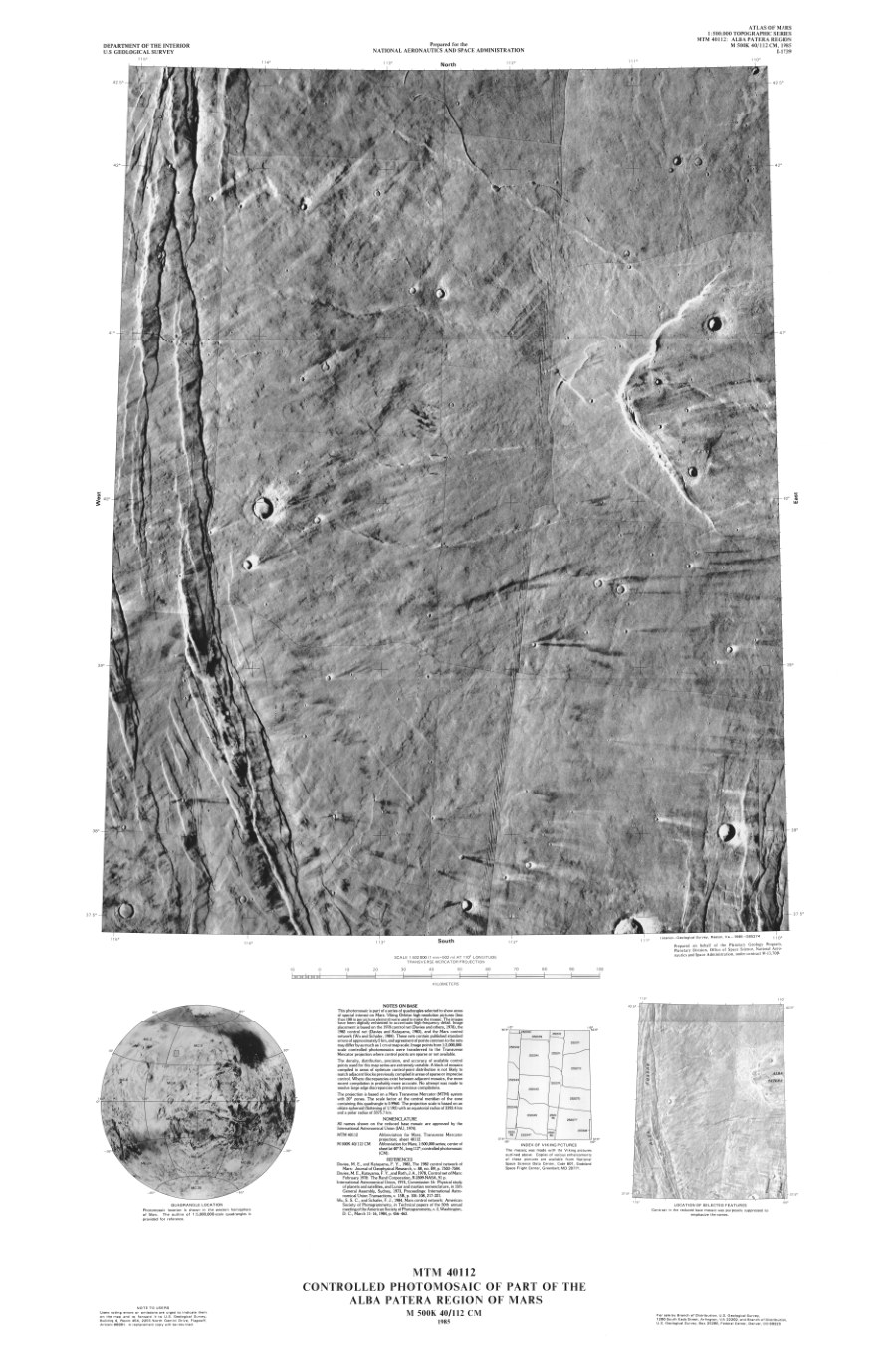 MTM 40112 Controlled Photomosaic of Part of the Alba Patera Region of Mars