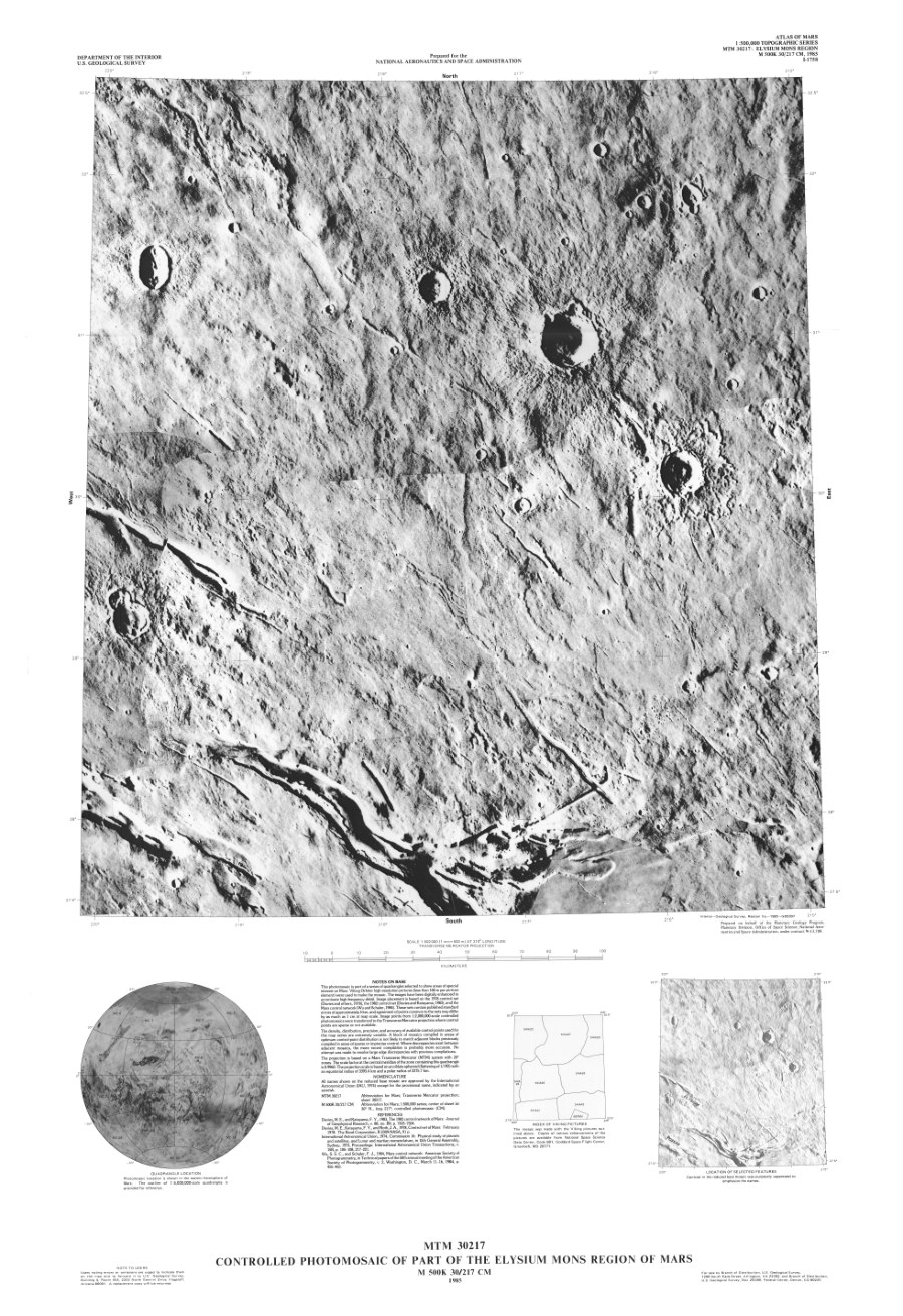 MTM 30217 Controlled Photomosaic of Part of the Elysium Mons Region of Mars