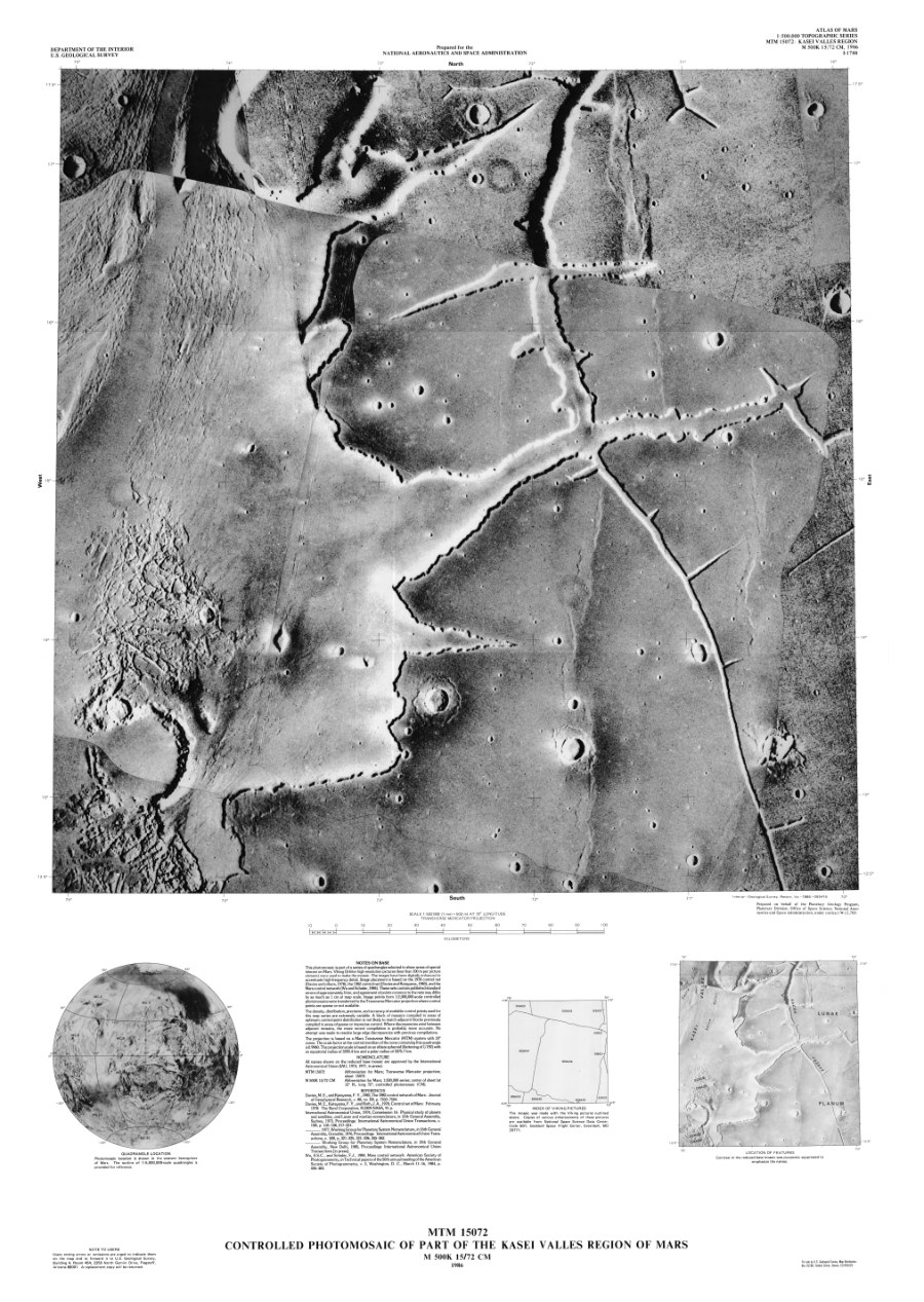 MTM 15072 Controlled Photomosaic of Part of the Kasei Valles Region of Mars