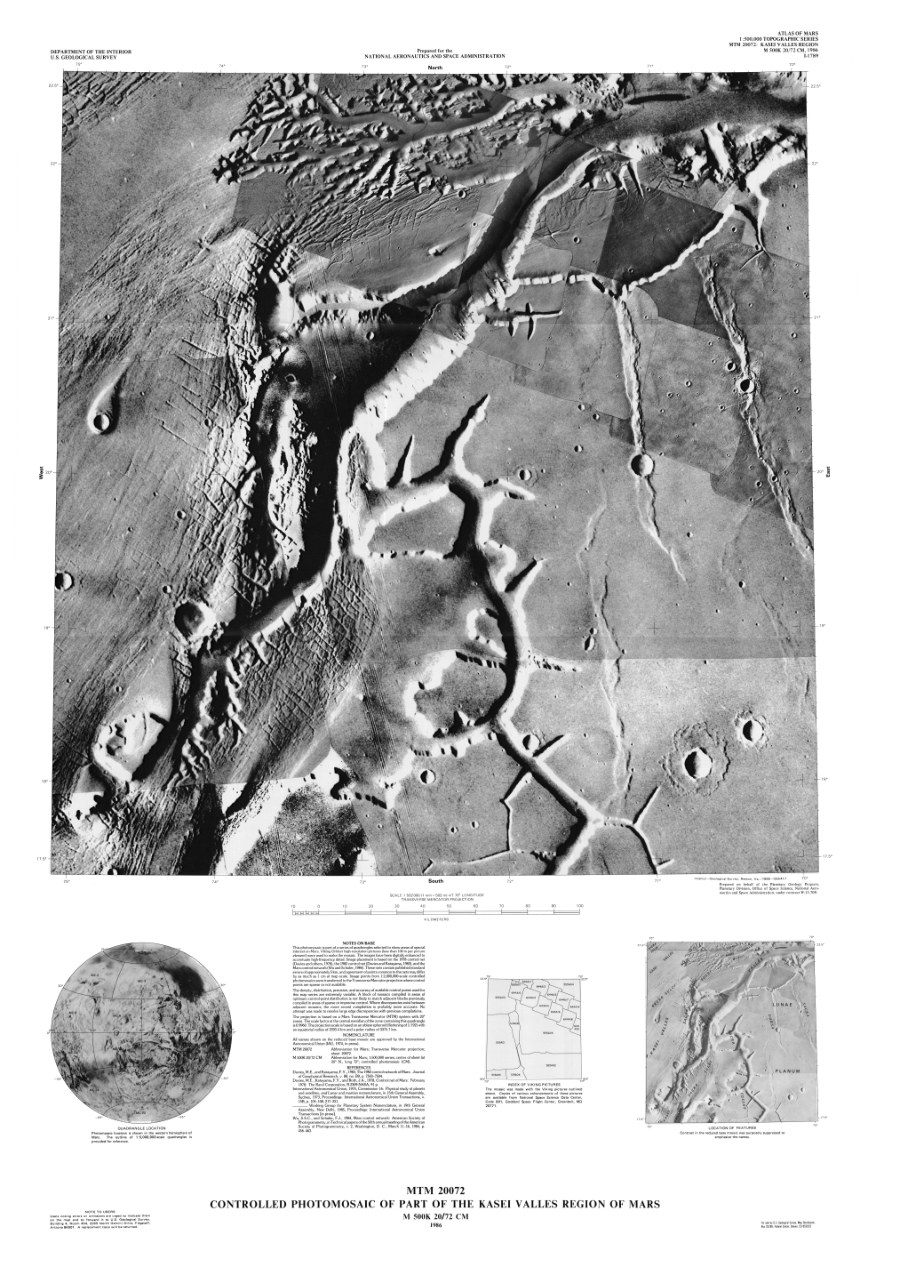 MTM 20072 Controlled Photomosaic of Part of the Kasei Valles Region of Mars