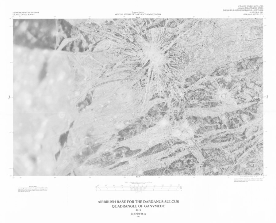 Shaded Relief and Surface Markings of the Dardanus Sulcus Quadrangle of Ganymede