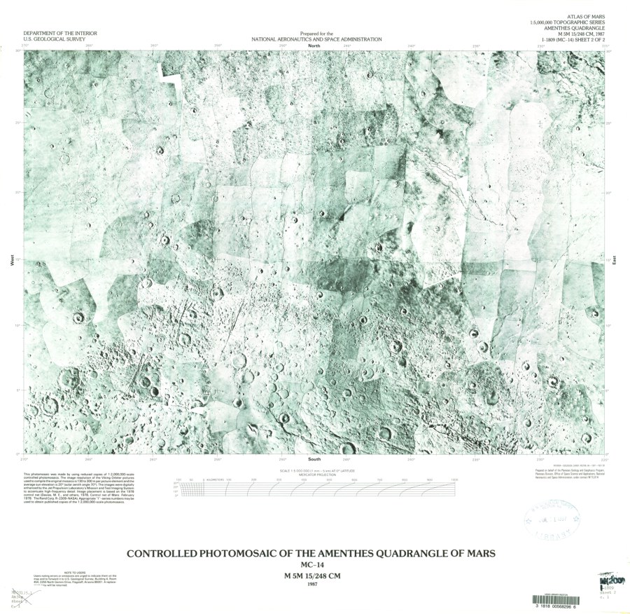 Controlled Photomosaic of the Amenthes Quadrangle of Mars