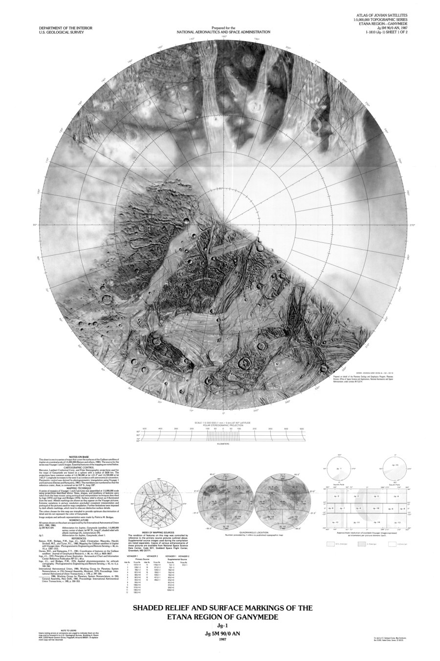 Shaded Relief and Surface Markings of the Etana Region of Ganymede