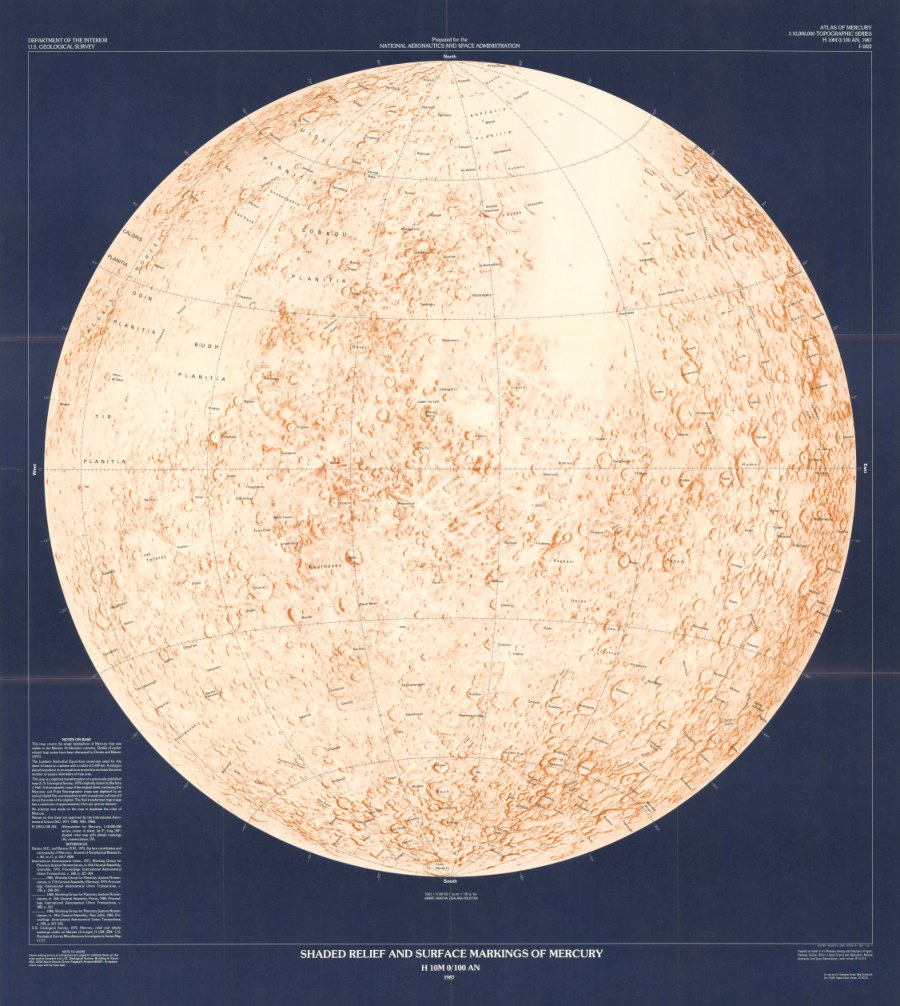 Shaded Relief and Surface Markings of Mercury