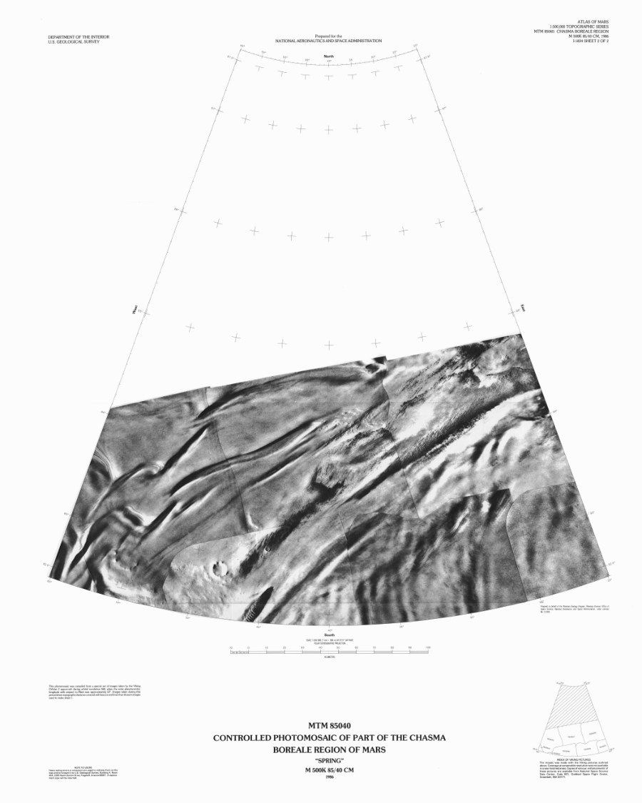 MTM 85040 Controlled Photomosaics of Part of the Chasma Boreale Region of Mars