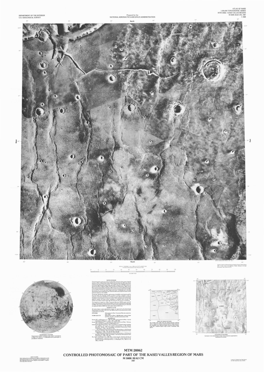 MTM 20062 Controlled Photomosaic of Part of the Kasei Valles Region of Mars