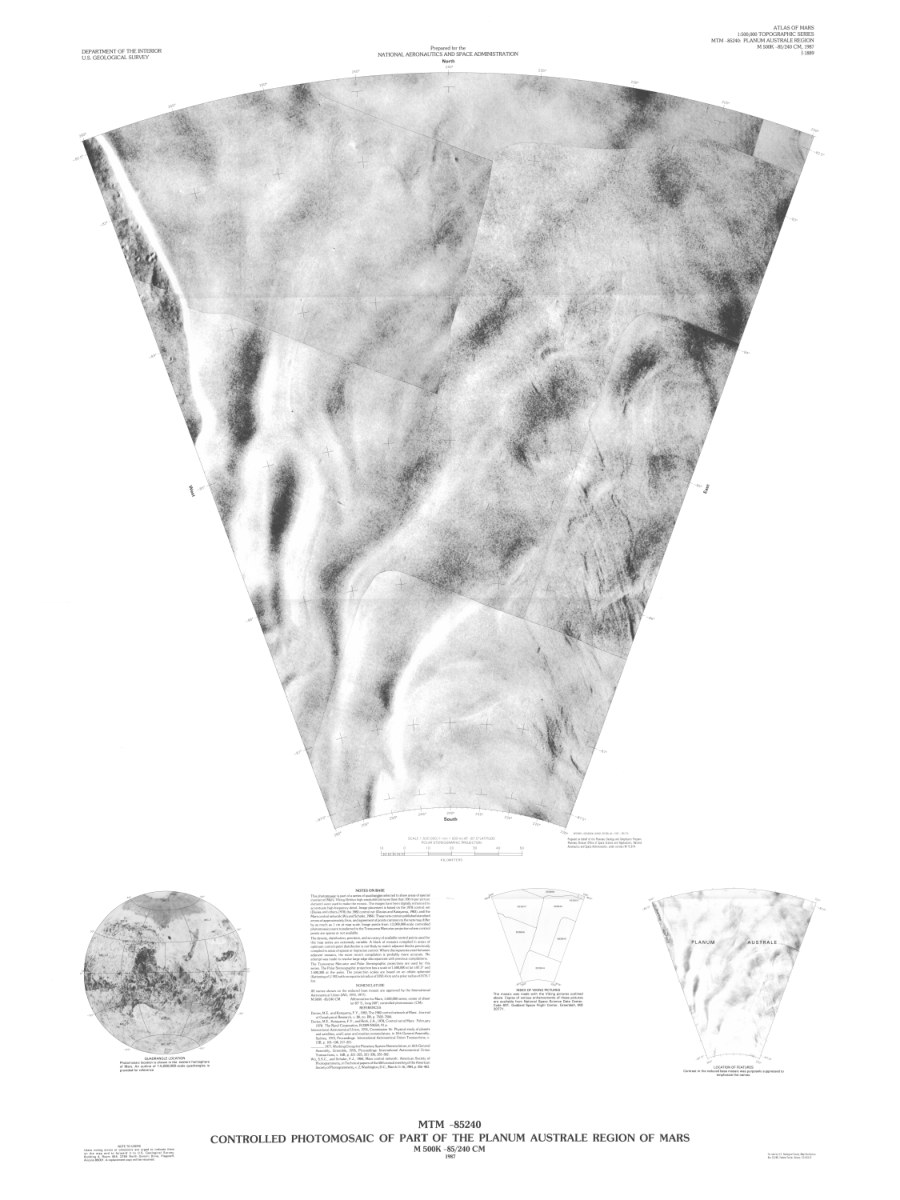 MTM -85240 Controlled Photomosaic of Part of the Planum Australe Region of Mars