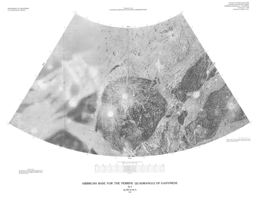 Airbrush Base for the Perrine Quadrangle of Ganymede