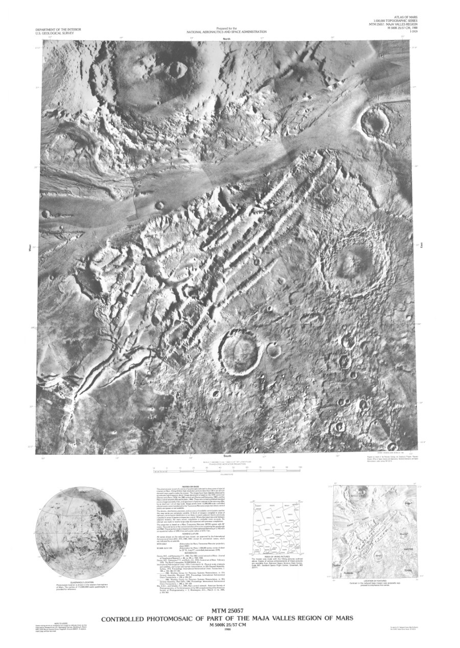 MTM 25057 Controlled Photomosaic of Part of the Maja Valles Region of Mars