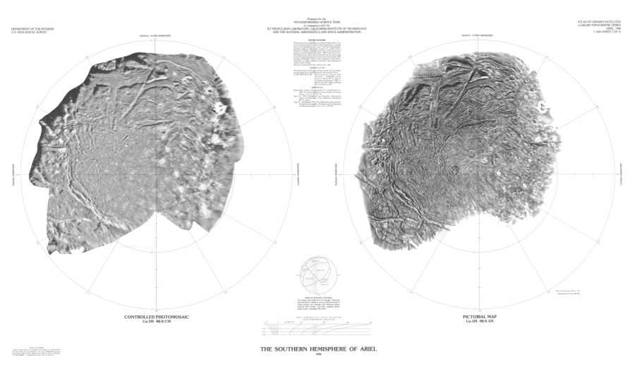 Southern Hemispheres of the Umbriel, Titania, Oberon