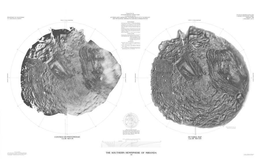 Southern Hemispheres of the Umbriel, Titania, Oberon