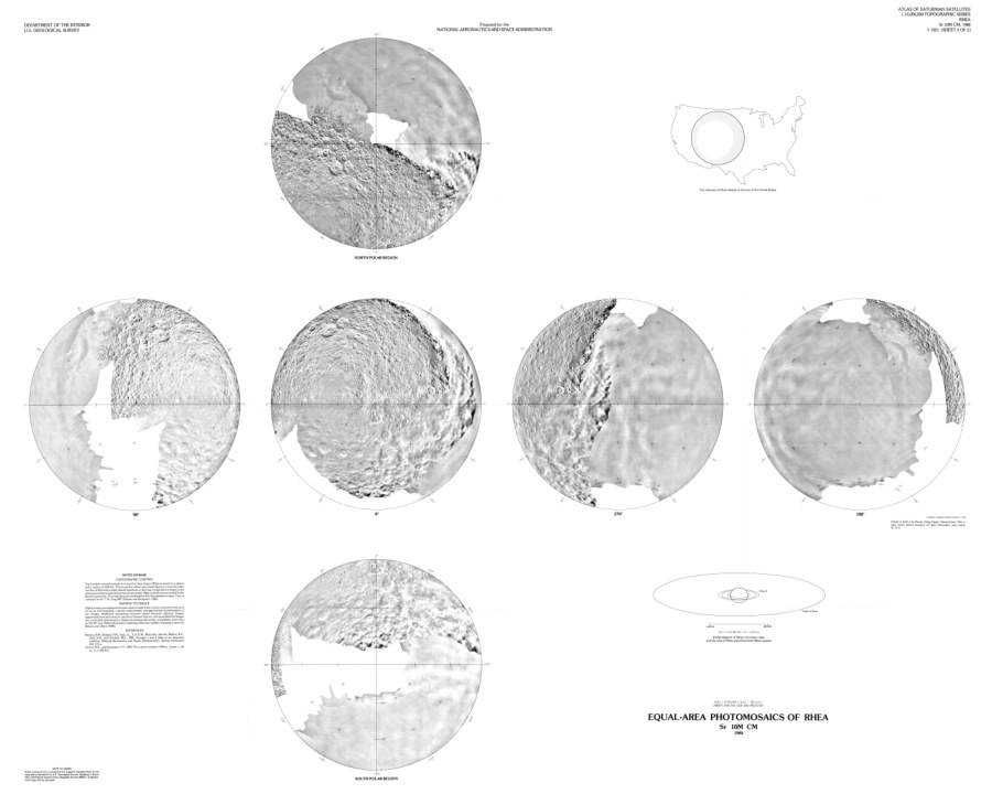 Equal-Area Photomosaics of Rhea