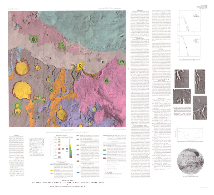 Geologic Maps of Science Study Site 1A. East Mangala Valles, Mars - Geologic map