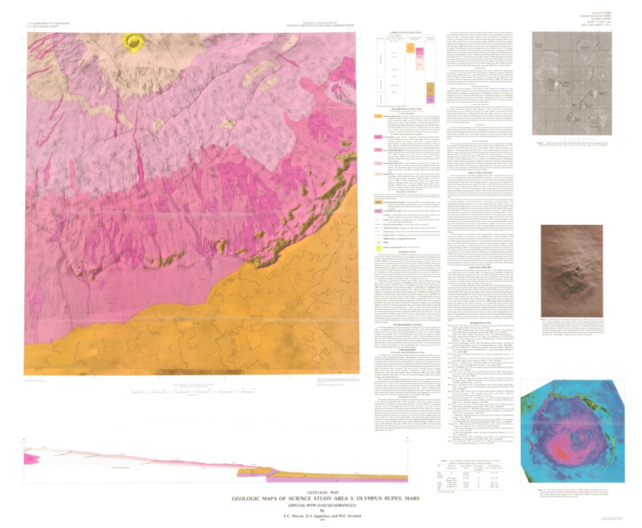 Geologic Maps of Science Study Area 3, Olympus Rupes, Mars (Special MTM 15132 quadrangle)