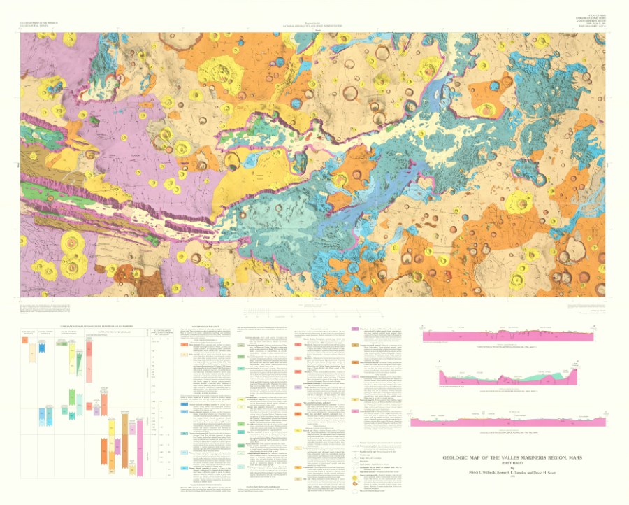 Geologic Map of the Valles Marineris Region, Mars (East Half)