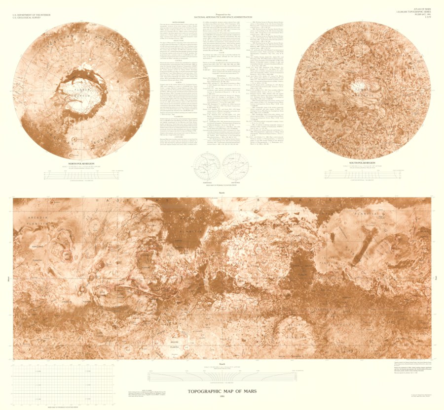 Topographic Map of Mars