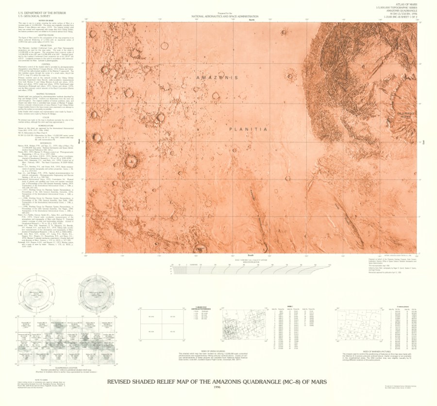 Controlled Color Photomosaic of the Amazonis Quadrangle (MC-8) of Mars