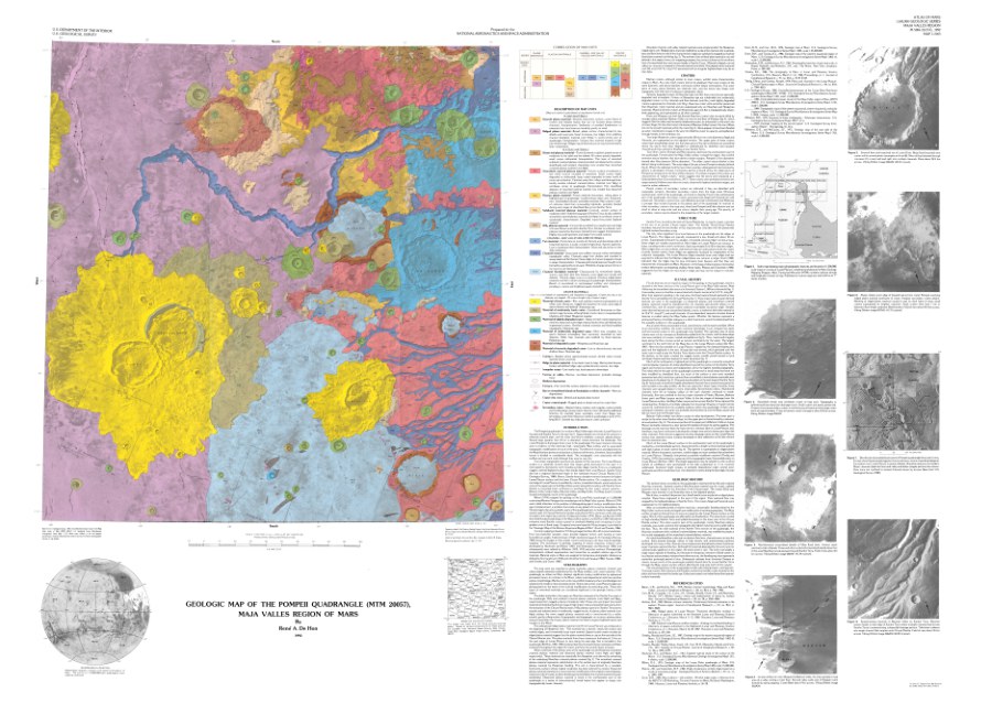 Geologic Map of the Pompeii Quadrangle (MTM 20057), Maja Valles Region of Mars