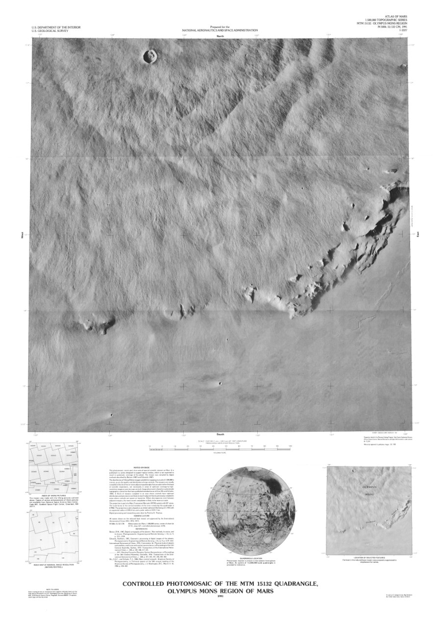 Controlled Photomosaic of the MTM 15132 Quadrangle, Olympus Mons Region of Mars
