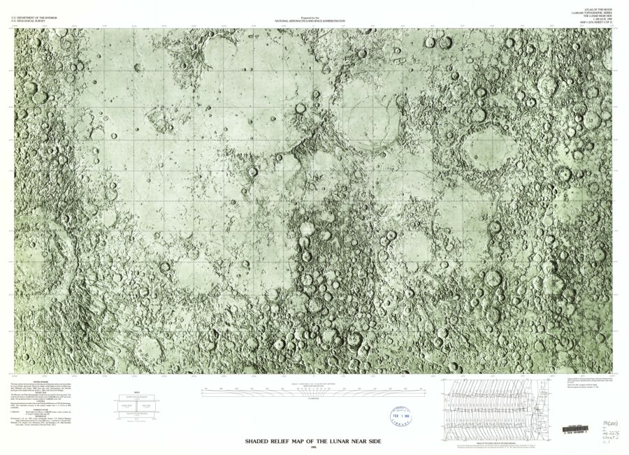 Shaded Relief Map of the Lunar Near Side